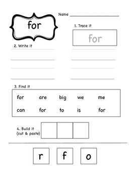 Sight Word Work: Pre-Primer by Teacher Danielle | TpT