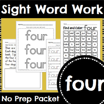 Sight Word Work: four