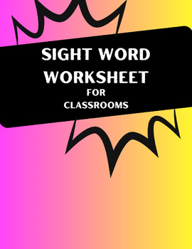 Preview of Sight Word Worksheet; 'My'