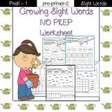 Sight Word Worksheet Activities-Pre-Primer 2