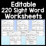 Sight Word Worksheets {220 Pages!}