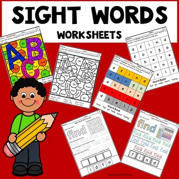 Sight Word Worksheets Kindergarten by Sally Boone | TpT