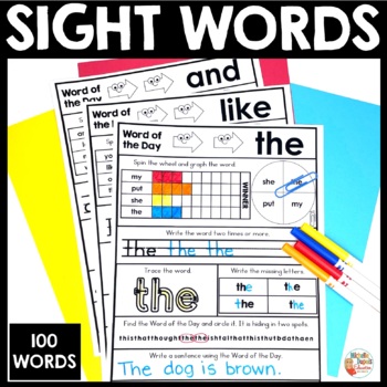 First Grade Sight Words - Worksheets by Michelle Dupuis Education