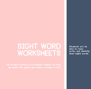 Preview of Sight Word Worksheets