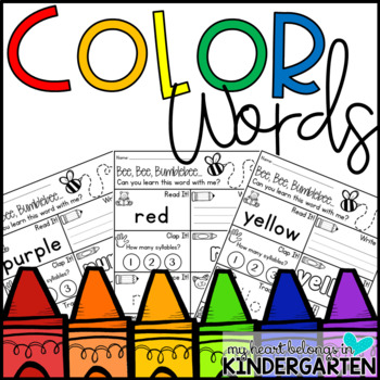 Preview of Sight Word Worksheets - Color Words 