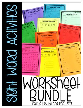 Preview of Sight Word Worksheets- For Special Education