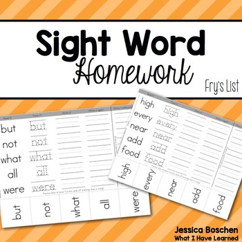 Preview of Sight Word Worksheets - Fry's List -First - Fifth Hundred Words - Editable