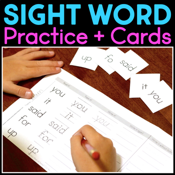Preview of Sight Word Worksheets - High Frequency Word Writing & Memorization - Editable