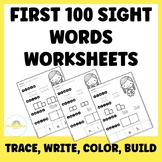 Sight Word Worksheets Kindergarten First 100 Words, Trace,