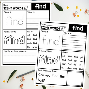 sight word worksheets kindergarten first grade by learning little by little