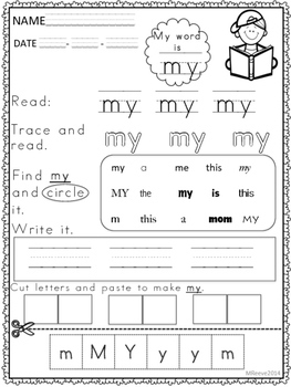 SPECIAL EDUCATION *Sight Word Worksheets and flash cards ...