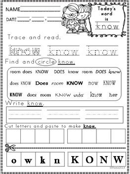 special education worksheets for kindergarten