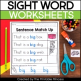 Sight Word Worksheets for Kindergarten