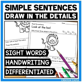 simple sentences worksheets teaching resources tpt