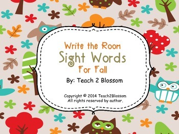 Preview of Sight Word Write the Room for Fall
