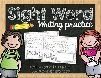 Sight Words Worksheets by Miss Kindergarten Love | TpT