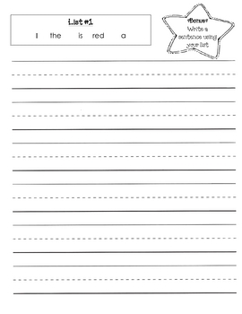 Sight Word Writing Practice {List #1 - 3} by Garden of Learning | TPT