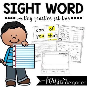 sight words worksheets set two by miss kindergarten love tpt