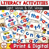 Sight Word and CVC Word Literacy Center Activities