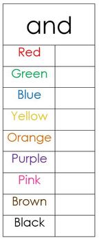 Preview of Sight Word and Color Word Practice