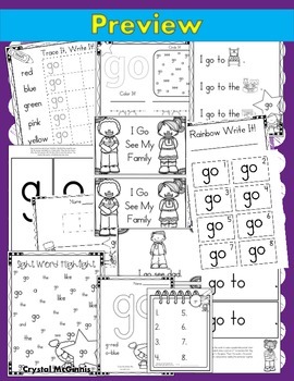 Sight Word GO (13 Activities for the word GO) Sight Word of the Week!