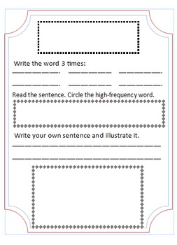 Preview of Sight Word notebook template
