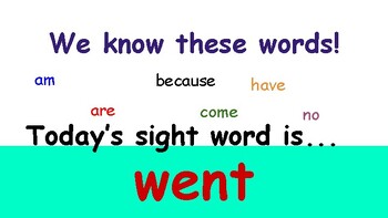 Preview of Sight Word "went" practice
