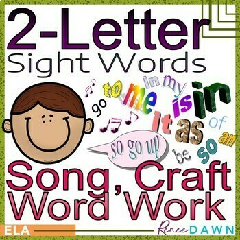 Preview of Sight Words Craft, Song, Printables for 2-Letter Sight Words