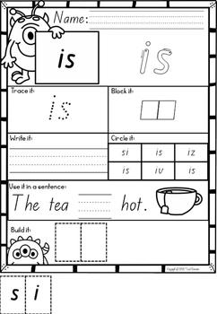 pre primer sight words printables in queensland beginners