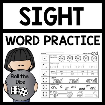 Sight Word Worksheets Roll and Write