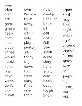 Sight Words 2nd grade by Angela Maguire | TPT