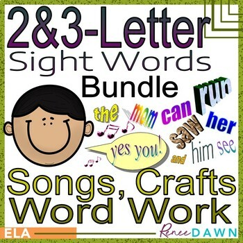 Preview of Sight Words BUNDLE -  Sight Words Crafts, Word Work, MP3 Songs
