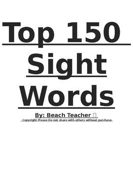 Preview of Sight Words