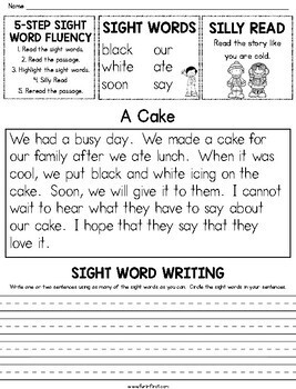 Sight Words - 5-Step Fluency (Dolch List) by Jodi Southard | TPT