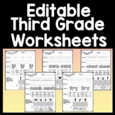 Third Grade Sight Word Worksheets {41 Pages!}