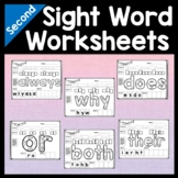 Sight Word Practice Pages {46 Words from the 2nd Grade Dol
