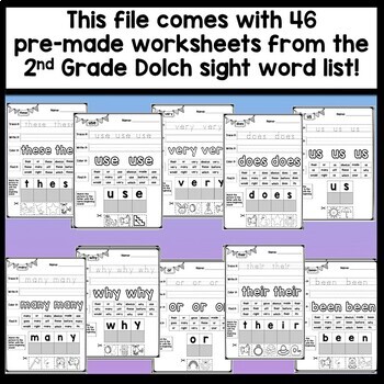 Second Grade Sight Word Worksheets 46 Pages! by Sight ...