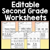 Second Grade Sight Word Worksheets {46 Pages!}