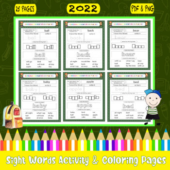 Preview of Sight Words Activity & Coloring Pages