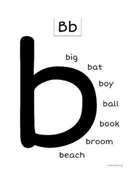 Words that start with B with live examples, Alphabet words