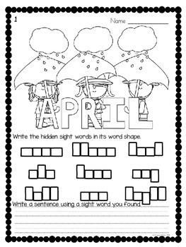Sight Words {April Edition} by Christina Winter - Mrs Winter's Bliss