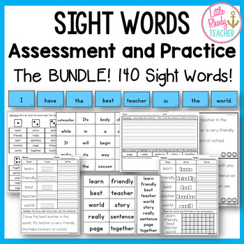 Preview of Sight Words Assessment and Practice (1B and 2B Words) BUNDLE