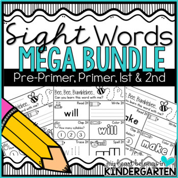 Preview of Sight Words Worksheets (pre-primer, primer, first and second)