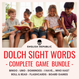 Dolch Sight Word Game Bundle All Levels Bingo UNO Dominoes