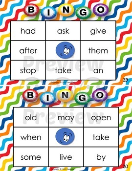 Sight Words Bingo First Grade by Sweetie's | Teachers Pay Teachers