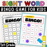 Sight Words Bingo Game for 1st Grade (Color & Black and White)