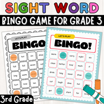 THE BAMBINO TREE Sight Word Bingo Game Level 3 & 4 - Learn to Read  Vocabulary for 1st Grade 2nd Grade Kids - Family Fun Learning Dolch's Fry's  Site Words Reading Game