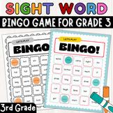 Sight Words Bingo Game for 3rd Grade (Color & Black and White)