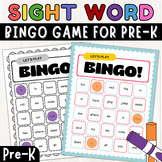 Sight Words Bingo Game for Pre-Kindergarten (Color & Black