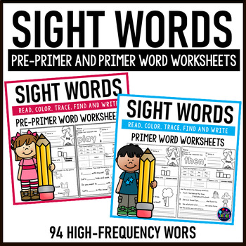 sight words worksheets sight words kindergarten worksheets bundle